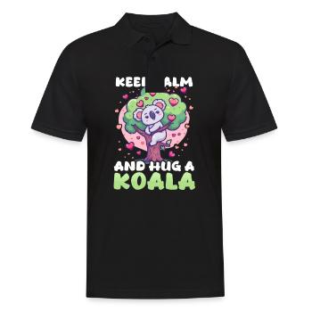 Koala Reste Calme Et Étreint Un Koala - Polo Homme - noir - Devant - Kai (181cm)