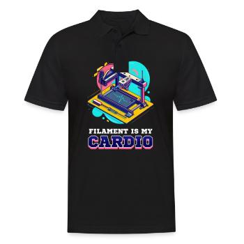 3D-Drucker-Zubehör Filament ist mein Cardio - Männer Poloshirt - Schwarz - Vorne - Kai (181cm)
