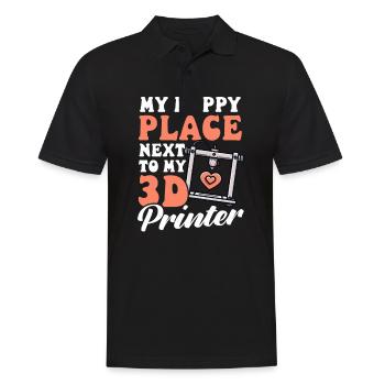 Accessoires d’imprimante 3D Heureux à côté de l’imprimante 3D - Polo Homme - noir - Devant - Kai (181cm)