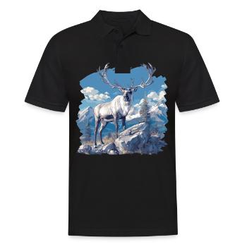 Caribou Karibus Karibu - Männer Poloshirt - Schwarz - Vorne - Kai (181cm)