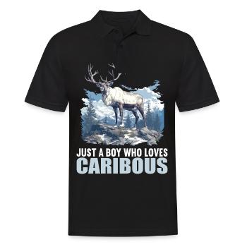 Caribou Karibus Karibu - Männer Poloshirt - Schwarz - Vorne - Kai (181cm)