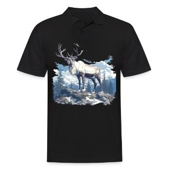 Caribou Karibus Karibu - Männer Poloshirt - Schwarz - Vorne - Kai (181cm)