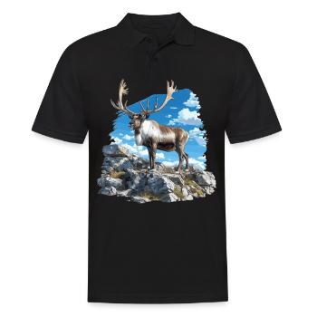 Caribou Karibus Karibu - Männer Poloshirt - Schwarz - Vorne - Kai (181cm)