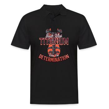 Back Surgery Built Titanium Runs Determination - Men's Polo Shirt - black - Front - Kai (181cm)
