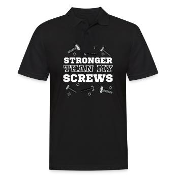 Back Surgery Stronger Than My Screws - Men's Polo Shirt - black - Front - Kai (181cm)