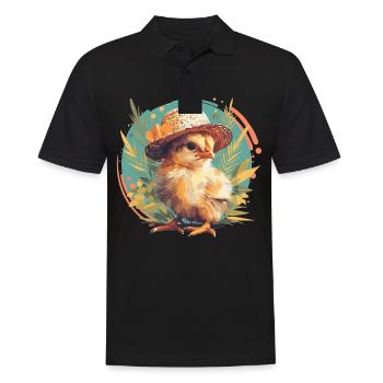 Rooster Hähne Hahn - Männer Poloshirt - Schwarz - Vorne - Kai (181cm)