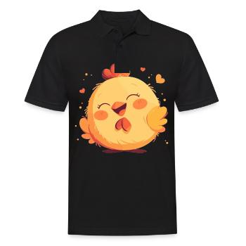 Rooster Hähne Hahn - Männer Poloshirt - Schwarz - Vorne - Kai (181cm)