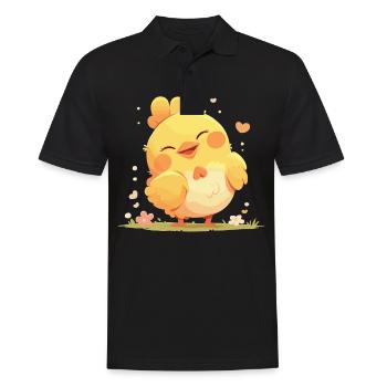 Rooster Hähne Hahn - Männer Poloshirt - Schwarz - Vorne - Kai (181cm)