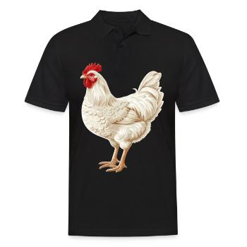 Rooster Hähne Hahn - Männer Poloshirt - Schwarz - Vorne - Kai (181cm)