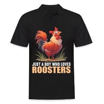 Rooster Hähne Hahn - Männer Poloshirt - Schwarz - Vorne - Kai (181cm)