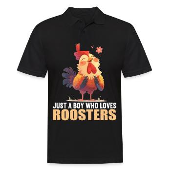 Rooster Hähne Hahn - Männer Poloshirt - Schwarz - Vorne - Kai (181cm)