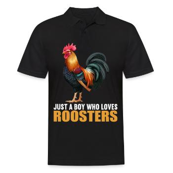 Rooster Hähne Hahn - Männer Poloshirt - Schwarz - Vorne - Kai (181cm)