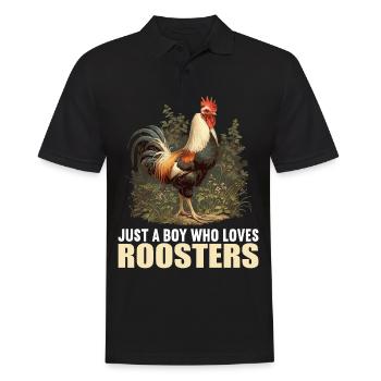 Rooster Hähne Hahn - Männer Poloshirt - Schwarz - Vorne - Kai (181cm)