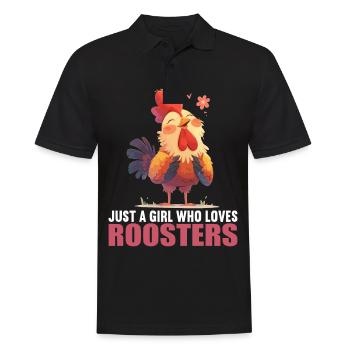 Rooster Hähne Hahn - Männer Poloshirt - Schwarz - Vorne - Kai (181cm)