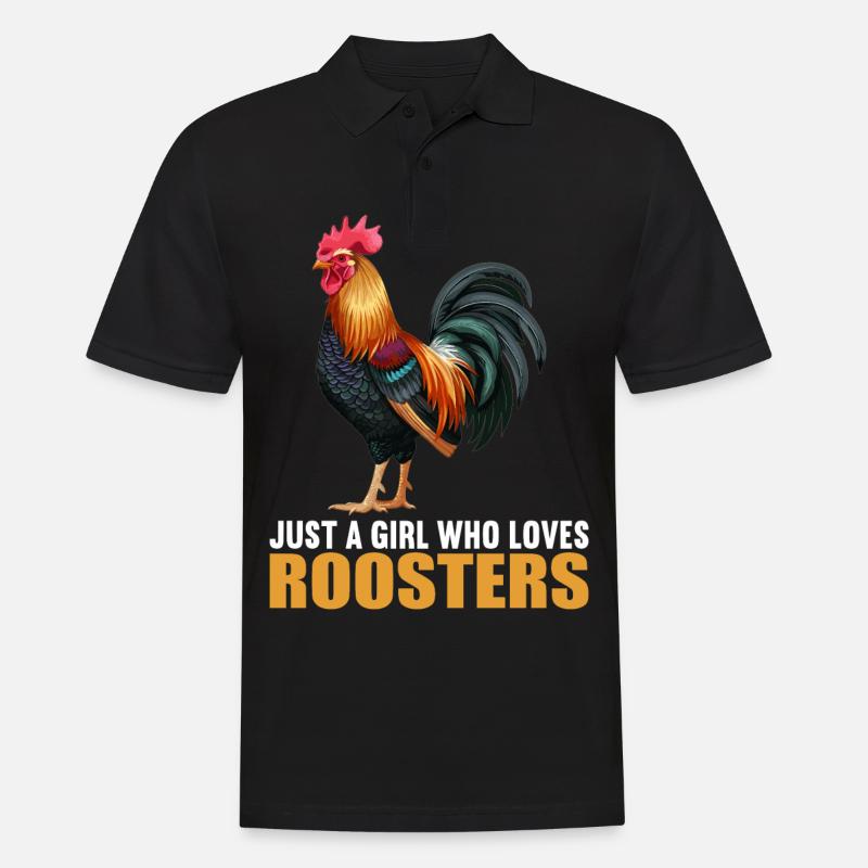 Rooster Hähne Hahn - Männer Poloshirt - Schwarz
