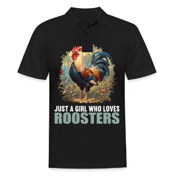 Rooster Hähne Hahn - Männer Poloshirt - Schwarz - Vorne - Kai (181cm)