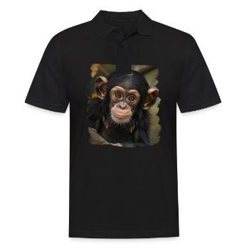Chimpanzee Schimpansen Schimpanse - Männer Poloshirt - Schwarz - Vorne - Kai (181cm)