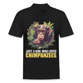 Chimpanzee Schimpansen Schimpanse - Männer Poloshirt - Schwarz - Vorne - Kai (181cm)