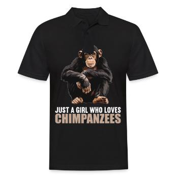 Chimpanzee Schimpansen Schimpanse - Männer Poloshirt - Schwarz - Vorne - Kai (181cm)