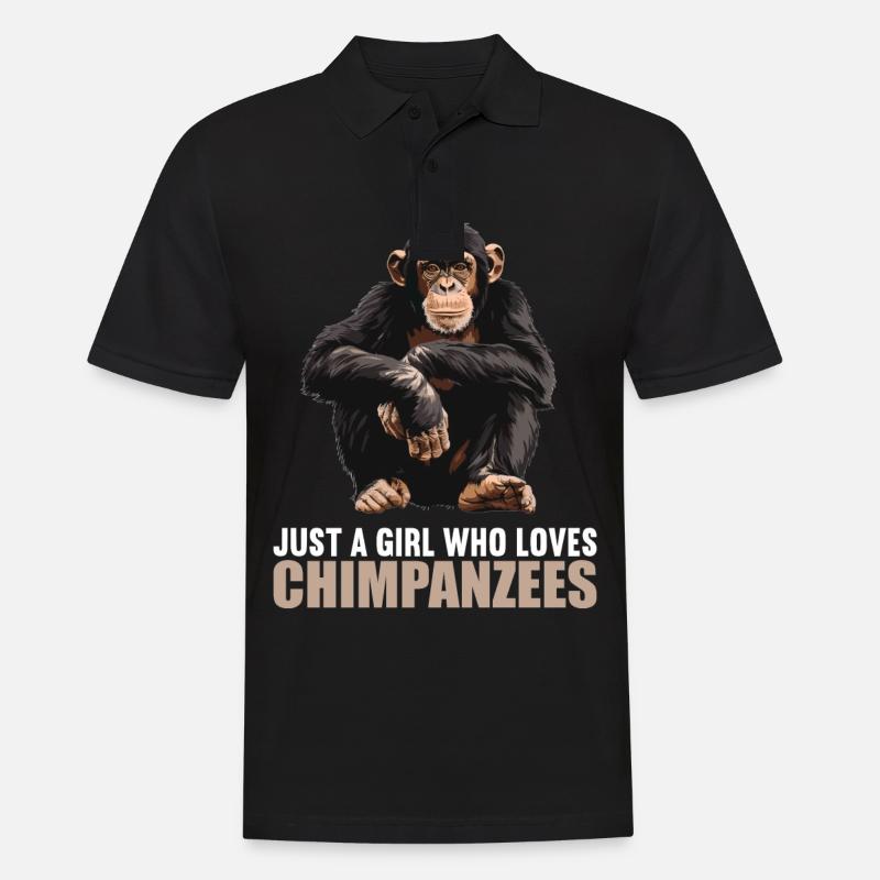Chimpanzee Schimpansen Schimpanse - Männer Poloshirt - Schwarz