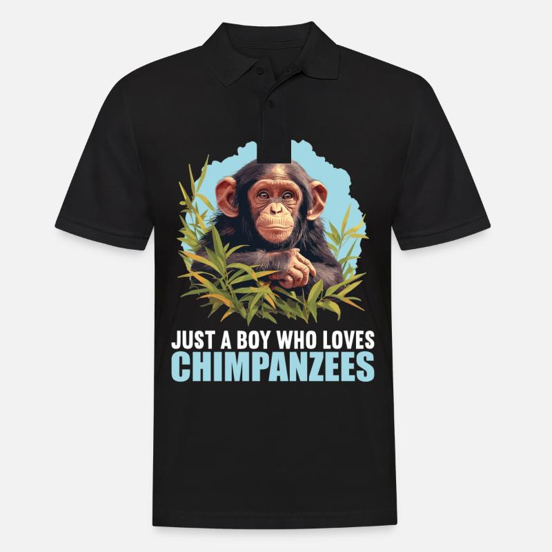 Chimpanzé Schimpansen Schimpanse - Polo Homme - noir