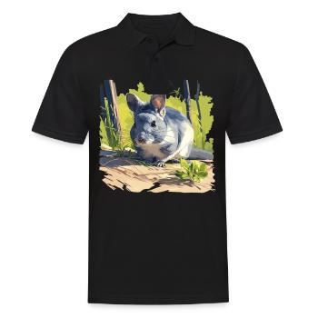 Chinchillas Chinchilla - Männer Poloshirt - Schwarz - Vorne - Kai (181cm)