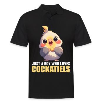 Cockatiel Nymphensittiche Nymphensittich - Männer Poloshirt - Schwarz - Vorne - Kai (181cm)