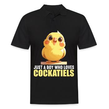 Cockatiel Nymphensittiche Nymphensittich - Männer Poloshirt - Schwarz - Vorne - Kai (181cm)