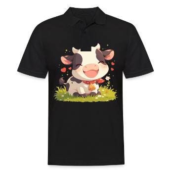 Cows Cow - Men's Polo Shirt - black - Front - Kai (181cm)
