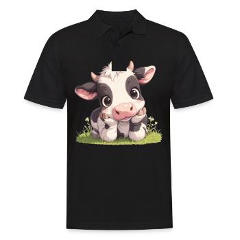 Cows Cow - Men's Polo Shirt - black - Front - Kai (181cm)
