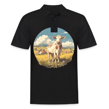 Kühe Kuh - Männer Poloshirt - Schwarz - Vorne - Kai (181cm)