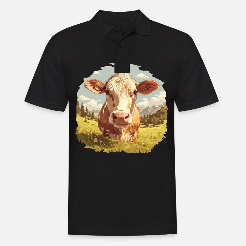 Kühe Kuh - Männer Poloshirt - Schwarz