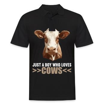 Cows Cow - Men's Polo Shirt - black - Front - Kai (181cm)