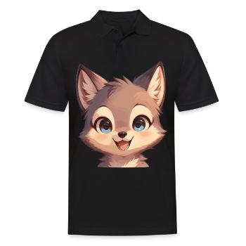 Kojoten Kojote - Männer Poloshirt - Schwarz - Vorne - Kai (181cm)