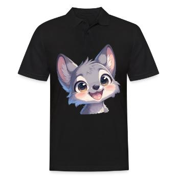 Kojoten Kojote - Männer Poloshirt - Schwarz - Vorne - Kai (181cm)