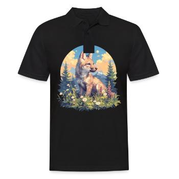 Kojoten Kojote - Männer Poloshirt - Schwarz - Vorne - Kai (181cm)