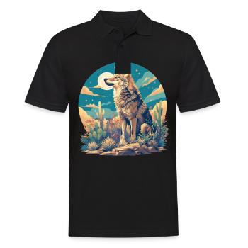 Kojoten Kojote - Männer Poloshirt - Schwarz - Vorne - Kai (181cm)