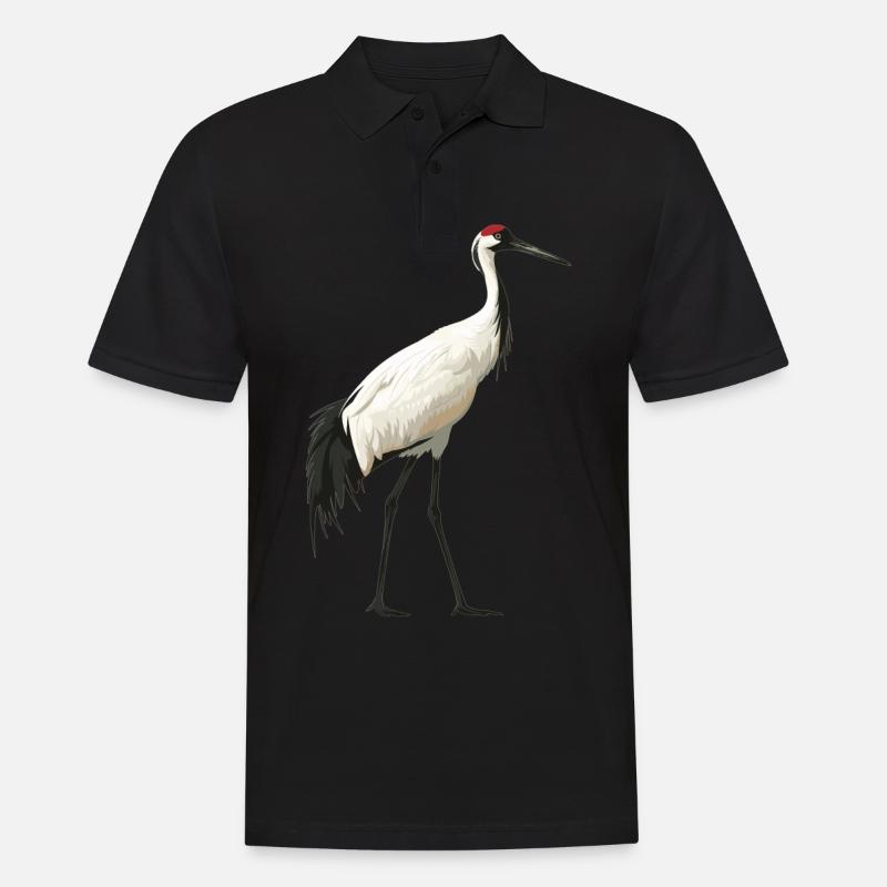 Kraniche Kranich - Männer Poloshirt - Schwarz