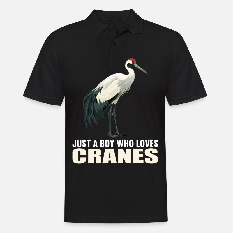 Kraniche Kranich - Männer Poloshirt - Schwarz