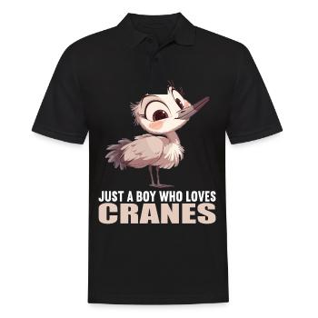 Kraniche Kranich - Männer Poloshirt - Schwarz - Vorne - Kai (181cm)
