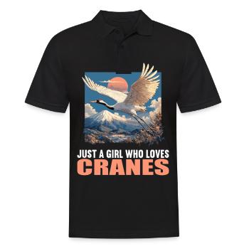 Kraniche Kranich - Männer Poloshirt - Schwarz - Vorne - Kai (181cm)