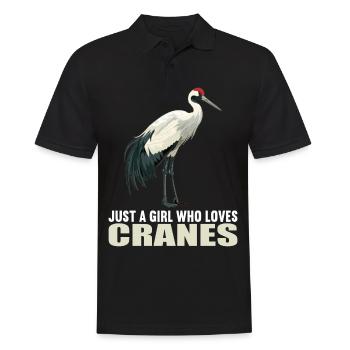Kraniche Kranich - Männer Poloshirt - Schwarz - Vorne - Kai (181cm)