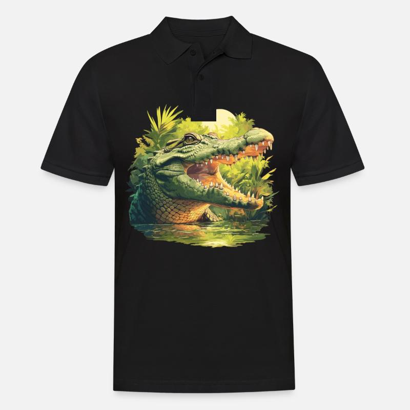 Krokodile Krokodil - Männer Poloshirt - Schwarz