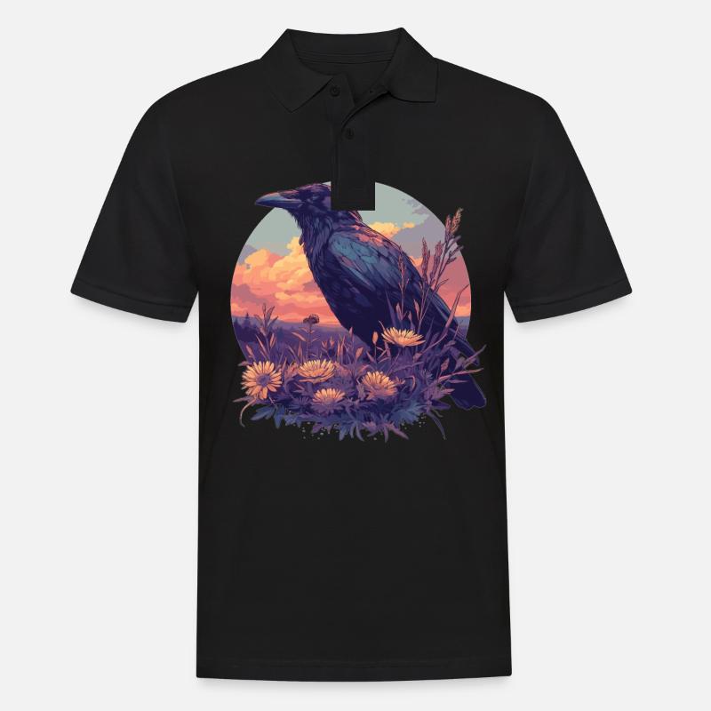 Krähen Krähe - Männer Poloshirt - Schwarz
