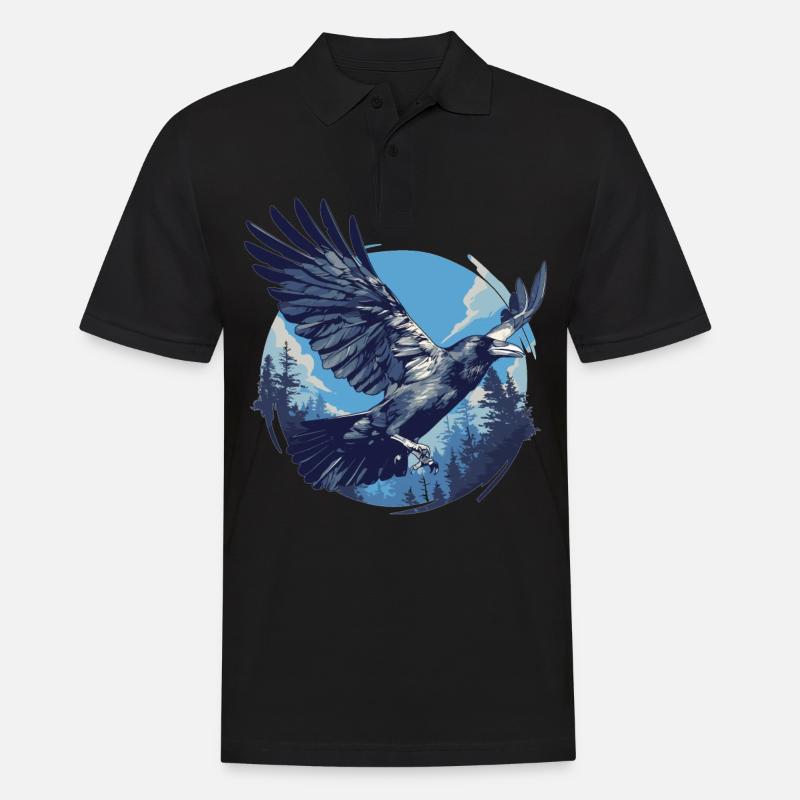 Krähen Krähe - Männer Poloshirt - Schwarz