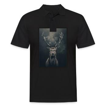 Hirsche Hirsch - Männer Poloshirt - Schwarz - Vorne - Kai (181cm)