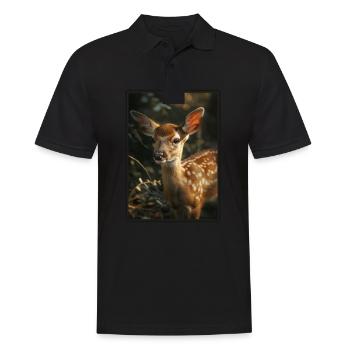 Hirsche Hirsch - Männer Poloshirt - Schwarz - Vorne - Kai (181cm)