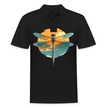 Libellen Libelle - Männer Poloshirt - Schwarz - Vorne - Kai (181cm)