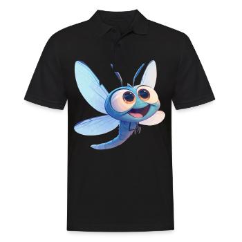 Libellen Libelle - Männer Poloshirt - Schwarz - Vorne - Kai (181cm)