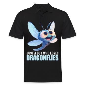 Libellen Libelle - Männer Poloshirt - Schwarz - Vorne - Kai (181cm)